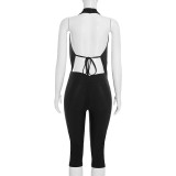 Solid Color Sleeveless Backless Seventh Jumpsuit GSZM-C26JP311