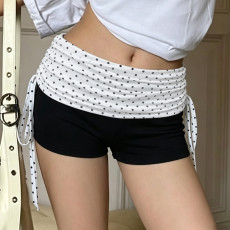 Polka Dot Print Color Block Short GPKJ-MR49849