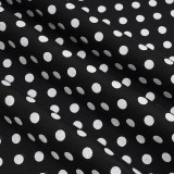 Polka Dot Print Ruched Straight Pants GPKJ-MR50781