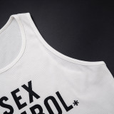 Letter Print Sleeveless Tank Top GDSF-D26TP259