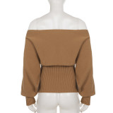 Off Shoulder Bat Sleeve Sweater GPKJ-MR50396