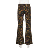 Leopard Print Micro Flare Pants GPKJ-MR50423