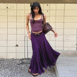Solid Color Irregular Long Fishtail Skirt GPKJ-MR50225