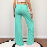 Solid Color Wide Leg Knits Pants GPKJ-MR50455