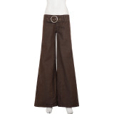 Retro Metal Buckle Straight Jeans GPKJ-MR50146