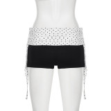 Polka Dot Print Color Block Short GPKJ-MR49849