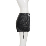 Zipper Leather Shorts GPKJ-MR50569