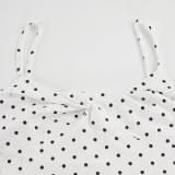 Polka Dot Print Tank Top Straight Pant Suit GPKJ-MR50309