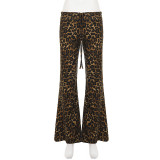 Leopard Print Micro Flare Pants GPKJ-MR50423