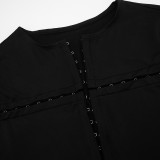 Long Sleeve Zipper Top Two Piece Short Set GDSF-D26ST292