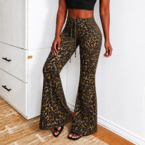 Leopard Print Micro Flare Pants GPKJ-MR50423