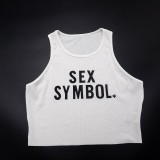Letter Print Sleeveless Tank Top GDSF-D26TP259