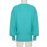 Casual V Neck Long Sleeve Knits Mini Dress GPKJ-MR50649