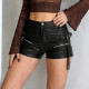 Zipper Leather Shorts GPKJ-MR50569