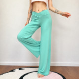 Solid Color Wide Leg Knits Pants GPKJ-MR50455