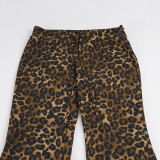 Leopard Print Micro Flare Pants GPKJ-MR50423
