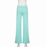 Solid Color Wide Leg Knits Pants GPKJ-MR50455