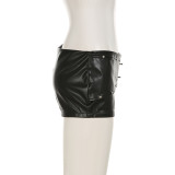 Rivet Waistband Leather Short GPBY-SK8476