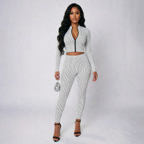 Polka Dot Print Long Sleeve Two Piece Pants Set MXBF-J26ST314