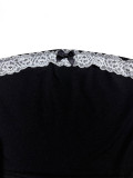Lace Patchwork Wrap Chest Top Fifth Pants Suit SHD-8122