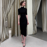 Short Sleeve Backless Midi Dress XEF-K6D13872A