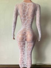 Pre Order: About 7 work days shipping See Through Mesh Midi Dress YUEM-202670