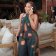 Backless Cross Halterneck Print Two Piece Pants Set GJYO-JS919206