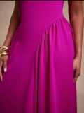 Solid Color Square Neck Sleeveless Maxi Dress GQLK-6690