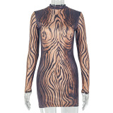Long Sleeve Print Mini Dress GJYO-JD305679