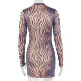 Long Sleeve Print Mini Dress GJYO-JD305679