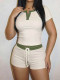Contrast Color Short Sleeve Shorts Suit SH-391609