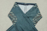 Backless Cross Halterneck Print Two Piece Pants Set GJYO-JS919206