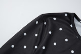 Polka Dot Print Long Sleeve Maxi Dress LJSF-D6722163X
