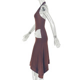Color Block Ruched Sleeveless Maxi Dress GJYO-JD305681