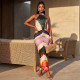Sleeveless Print Backless Maxi Dress GJYO-JD305737