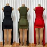 Halterneck Sleeveless Ruched Mini Dress GADE-11159