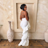 Solid Color Halterneck Backless Maxi Dress CYA-902437