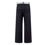 Plus Size Retro Embroidered Contrast Color Jeans GYLN-7054