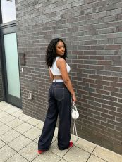 Plus Size Retro Embroidered Contrast Color Jeans GYLN-7054