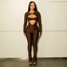 Hollow Out Long Sleeve Jumpsuit MXBF-Y26JP311
