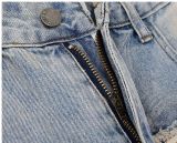 Plus Size Plaid Holes Patchwork Jeans GYLN-5003