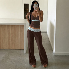 Lace Patchwork Sport Sling Two Piece Pants Set GPKJ-MR51000
