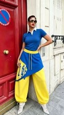 Digital Printed Color Block Fake Two-piece Sweatpants GYLN-0219