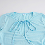 Solid Color V Neck Half Sleeve T Shirt GPKJ-MR50838