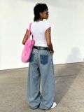 Plus Size Letter Embroidery Loose Jeans GYLN-0064