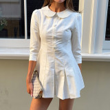Half Sleeve Single Breasted Mini Dress GPKJ-MR50995