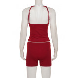 Sport Solid Color Yoga Two Piece Shorts Set GPKJ-MR51322