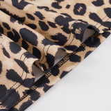 Leopard Print Spaghetti Straps Mini Dress GPKJ-MR51029