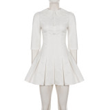 Half Sleeve Single Breasted Mini Dress GPKJ-MR50995