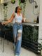 Plus Size Patchwork Print Straight Jeans GYLN-3810